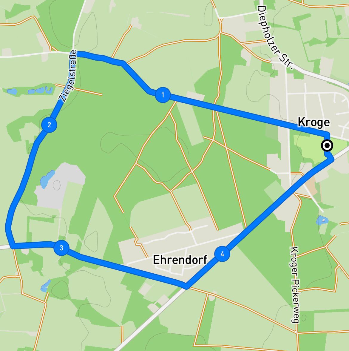 Streckenplan EndmorÀnenlauf Kroge-Ehrendorf